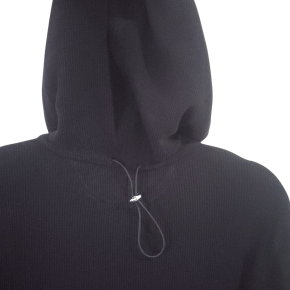 Helmut Lang Black Waffle Zip Hoodie M Designer Minimalist Loungewear - Picture 9 of 12